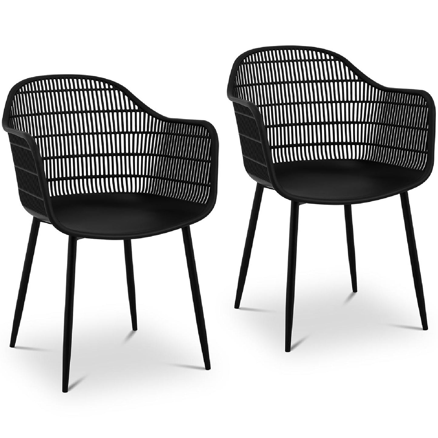 bucket chair for home restaurant up to 150 kg 2 pcs black - Carlat