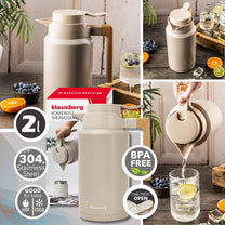 Klausberg Conference Thermos, 2 L, 304 Stainless Steel, BPA-Free, Beige, Klausberg, KB-9014 – image 4