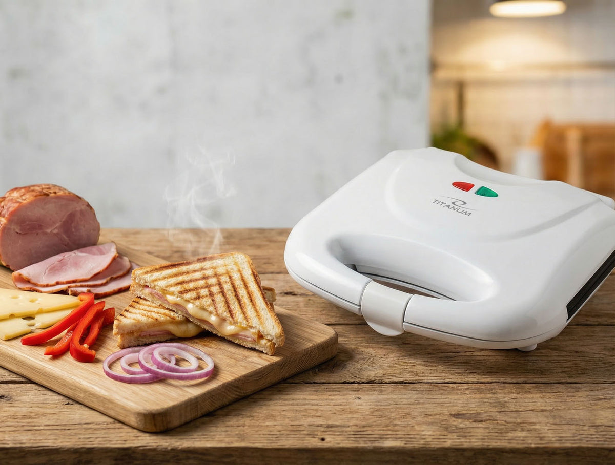 Titanum Toasters and Toast – TKT004W Titanum 700 W Panini Sandwich Toaster – image 7