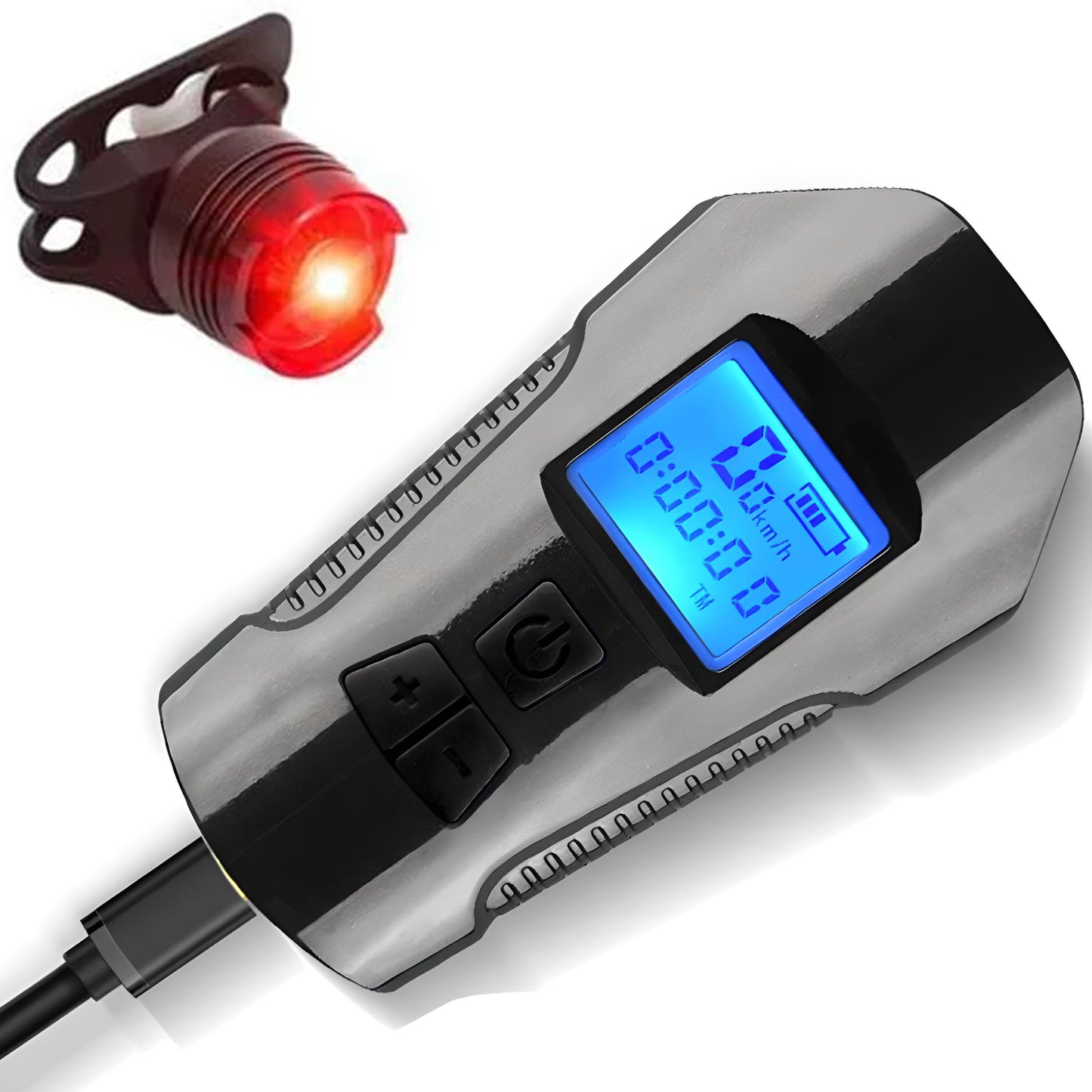 RTO LED Bike Light with Odometer and Speedometer (Rear) - s092-1 + Rear Light – image 2
