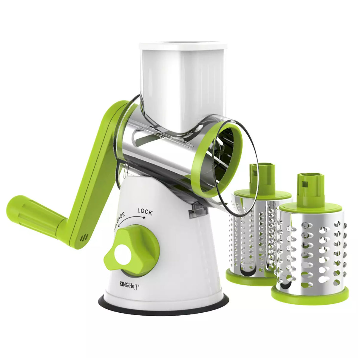 KINGHoff Drum Grater, Green, 26.5 x 12.5 x 24 cm, Kinghoff