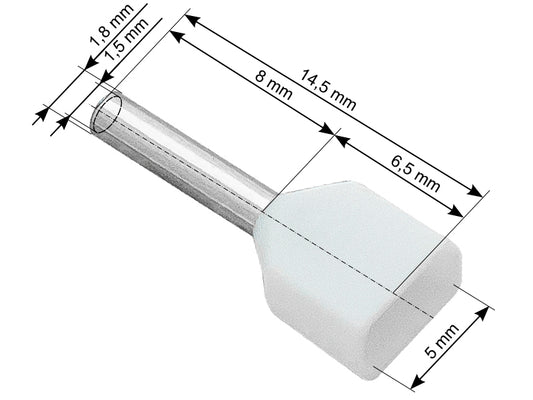 Blow Connectors – 43-082# Insulated connector, 2x0.5/8 sleeve, white, 100 pcs.