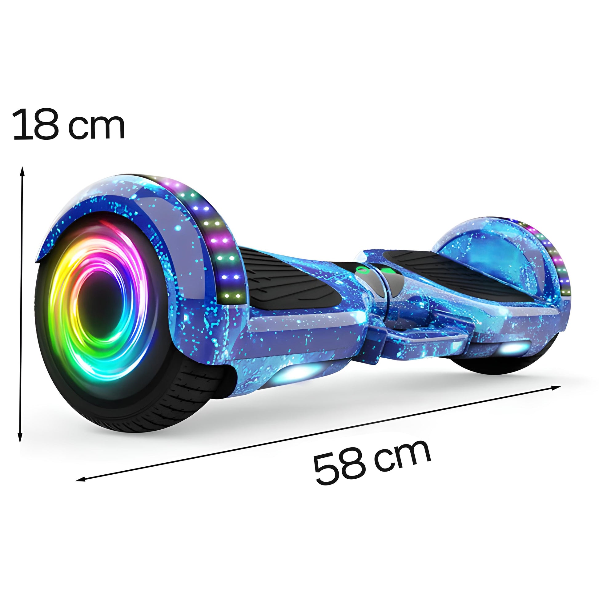 RTO 10-inch Hoverboard, Electric Skateboard, LED Board, Bluetooth Speakers, 10-inch Protective Pads - Blue e031-2 – image 4