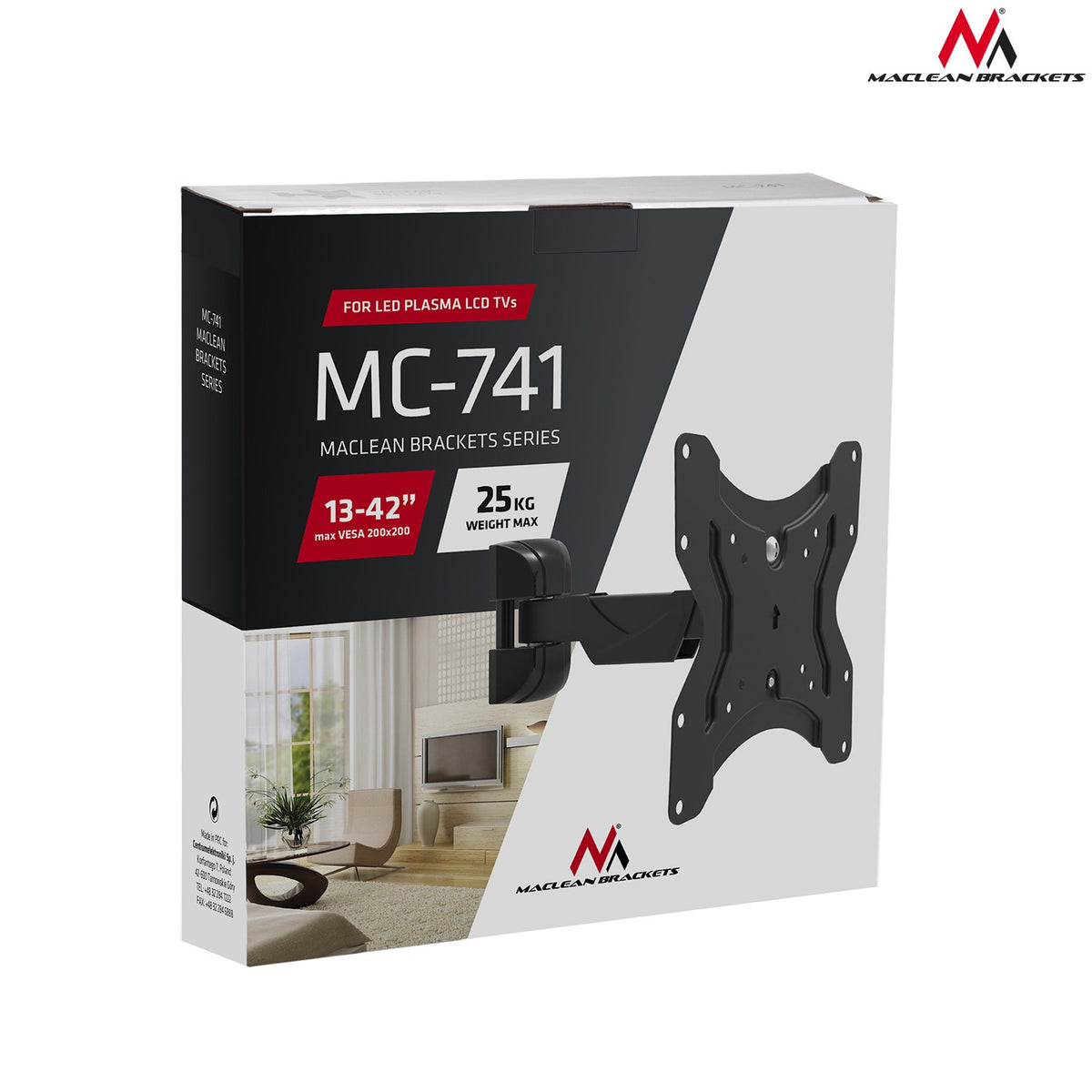 Maclean MC-741 46735 TV or Monitor Mount, 13–42 inches, 25 kg, Black – image 3