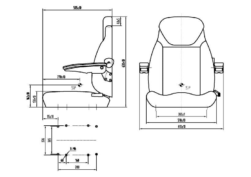 C1 AR US fabric  seat upper