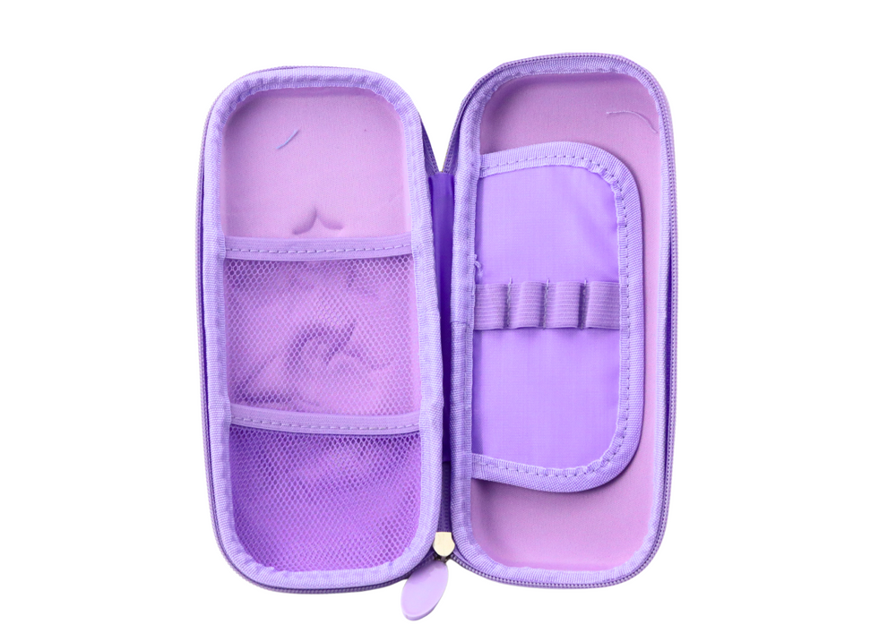 LEAN TOYS Pencil cases – 3D Unicorn Fold-Out Pencil Case, Purple, 23x10x5 cm – image 3
