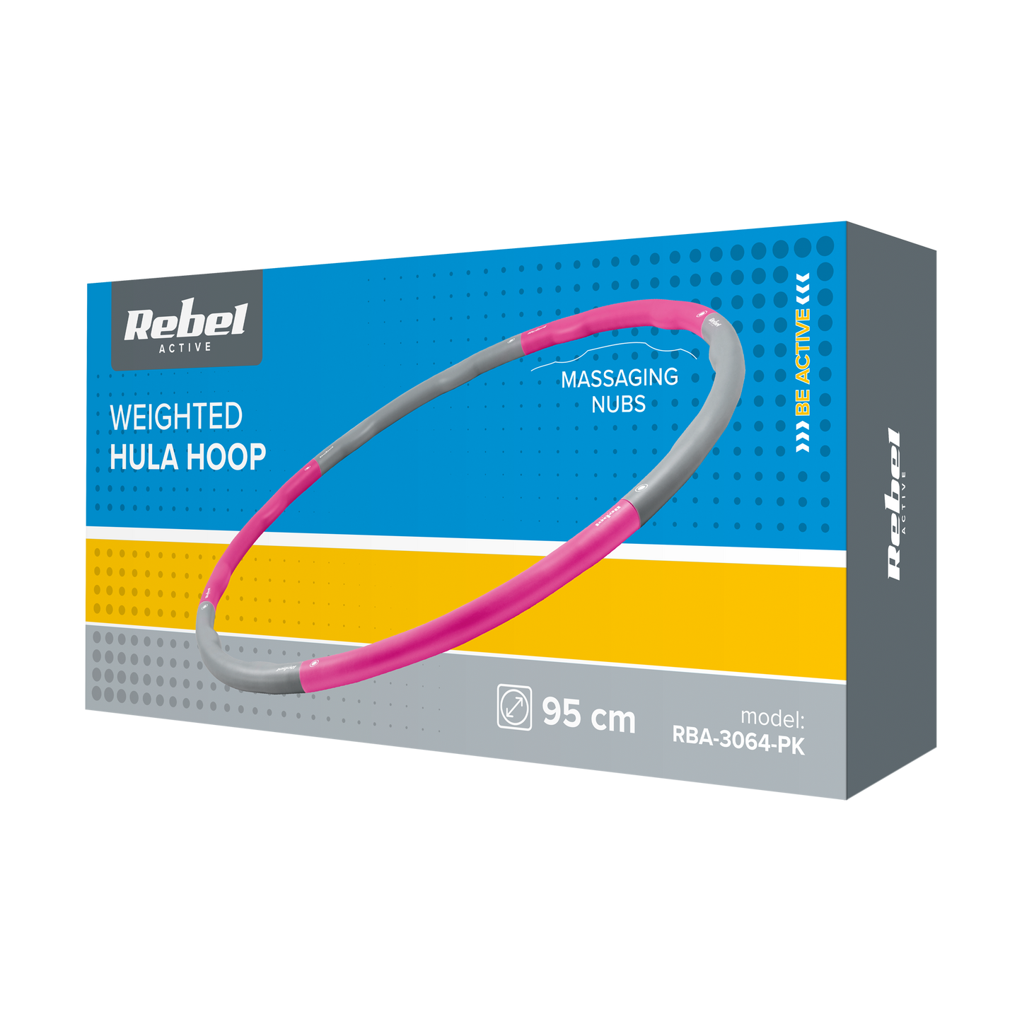 Rebel Massagers for – 95 cm Weight-Loss Hula Hoop, Pink, REBEL ACTIVE – image 6