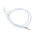 Two white extension hoses for aerosol cans, 60cm in length, with connectors at both ends.