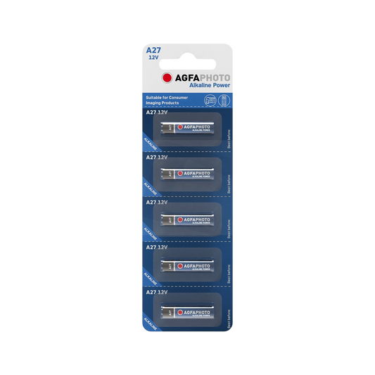 AGFA Alkaline, coin-cell – AgfaPhoto A27 LR27A Batteries, 5 per blister pack