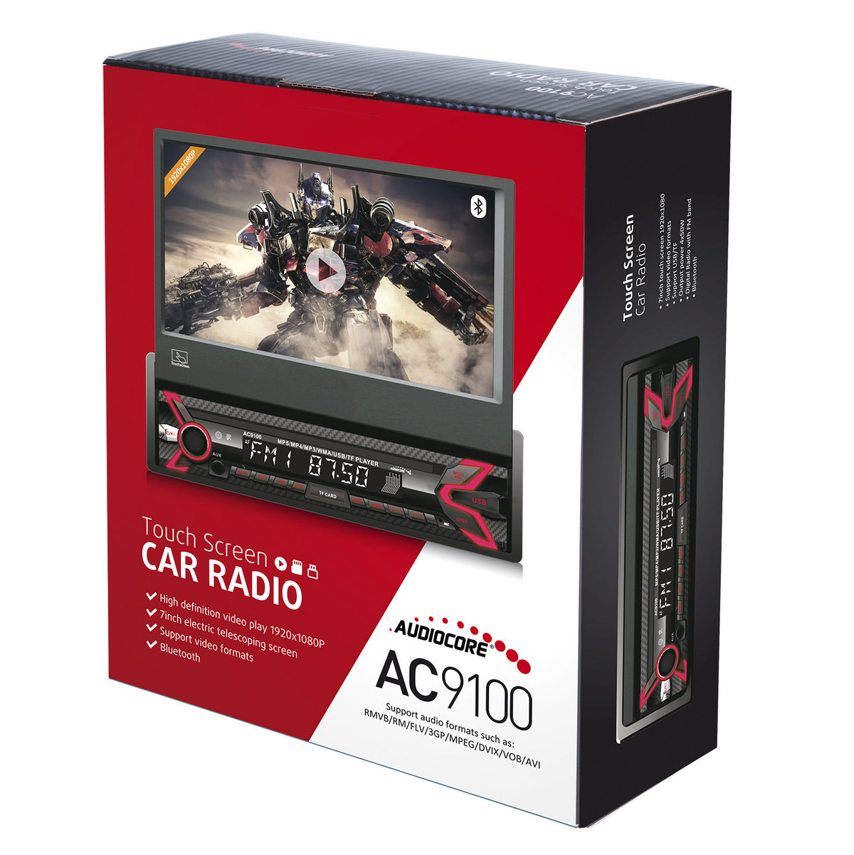 Audiocore Audiocore Car Stereo, 7" 1080P Sliding Touchscreen LCD Panel, MP5, AVI, DivX, Bluetooth, RDS, Remote Control Included, AC – image 4