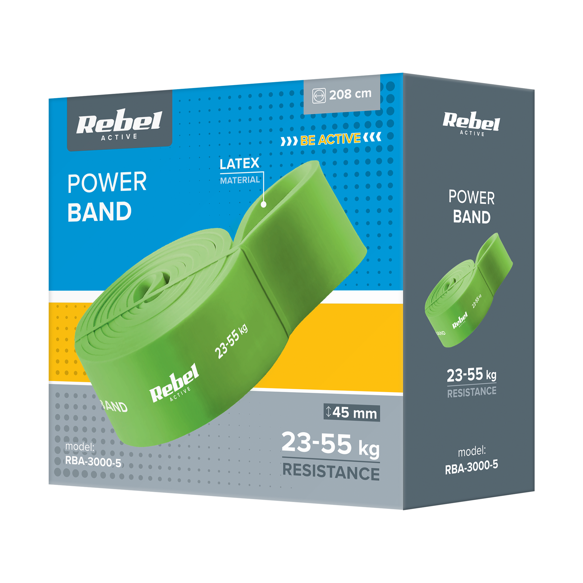 Rebel Latex Exercise Band - Power Band PL-5, Green 23-55 kg REBEL ACTIVE – image 3
