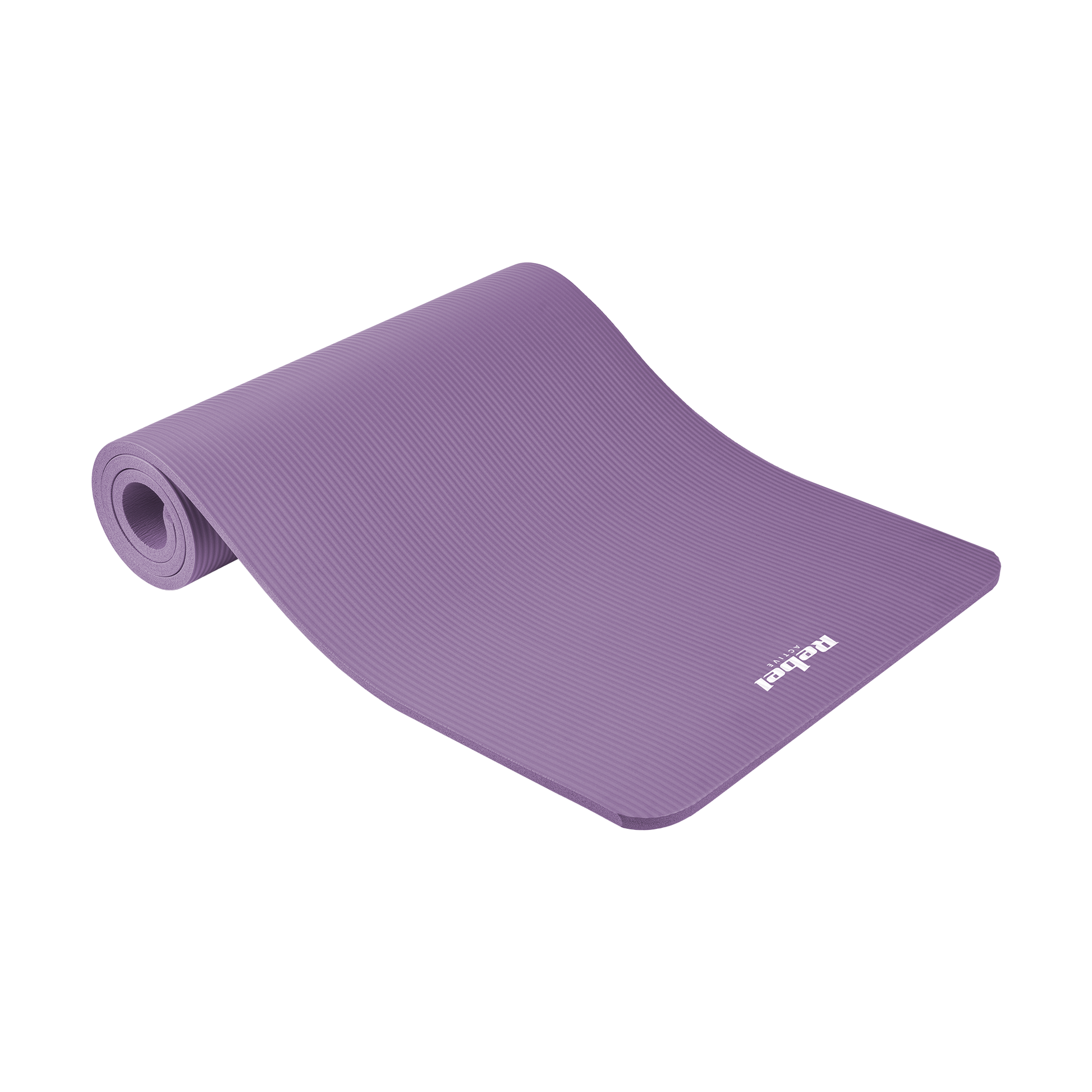 Exercise mat for yoga, Pilates, and fitness, 183x61 cm, 1 cm thick, NBR material, purple, REBEL ACTIVE Rebel