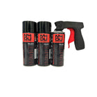 NHOU Oil Coating for Anti-Rust Treatment - Black Aerosol Set (400ml x 3 + Sprayer Handle)