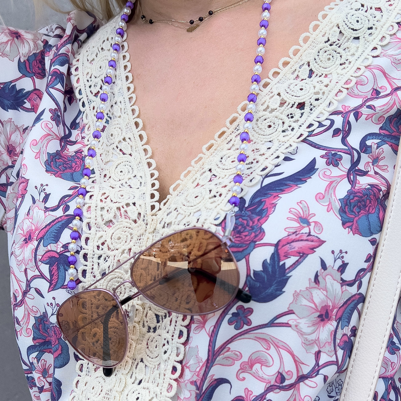 chain pendant for orange beads glasses - Carlat
