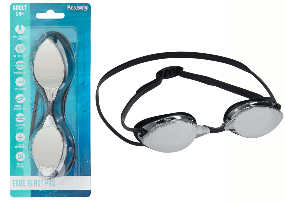 BESTWAY Swim caps, masks, fins – Bestway 21066 Black Mirrored Swimming Goggles