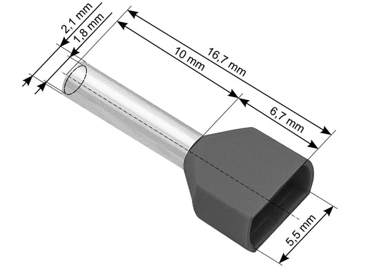 Blow Connectors – 43-084# Insulated connector, 2x0.75/10 sleeve, gray, 100 pcs.