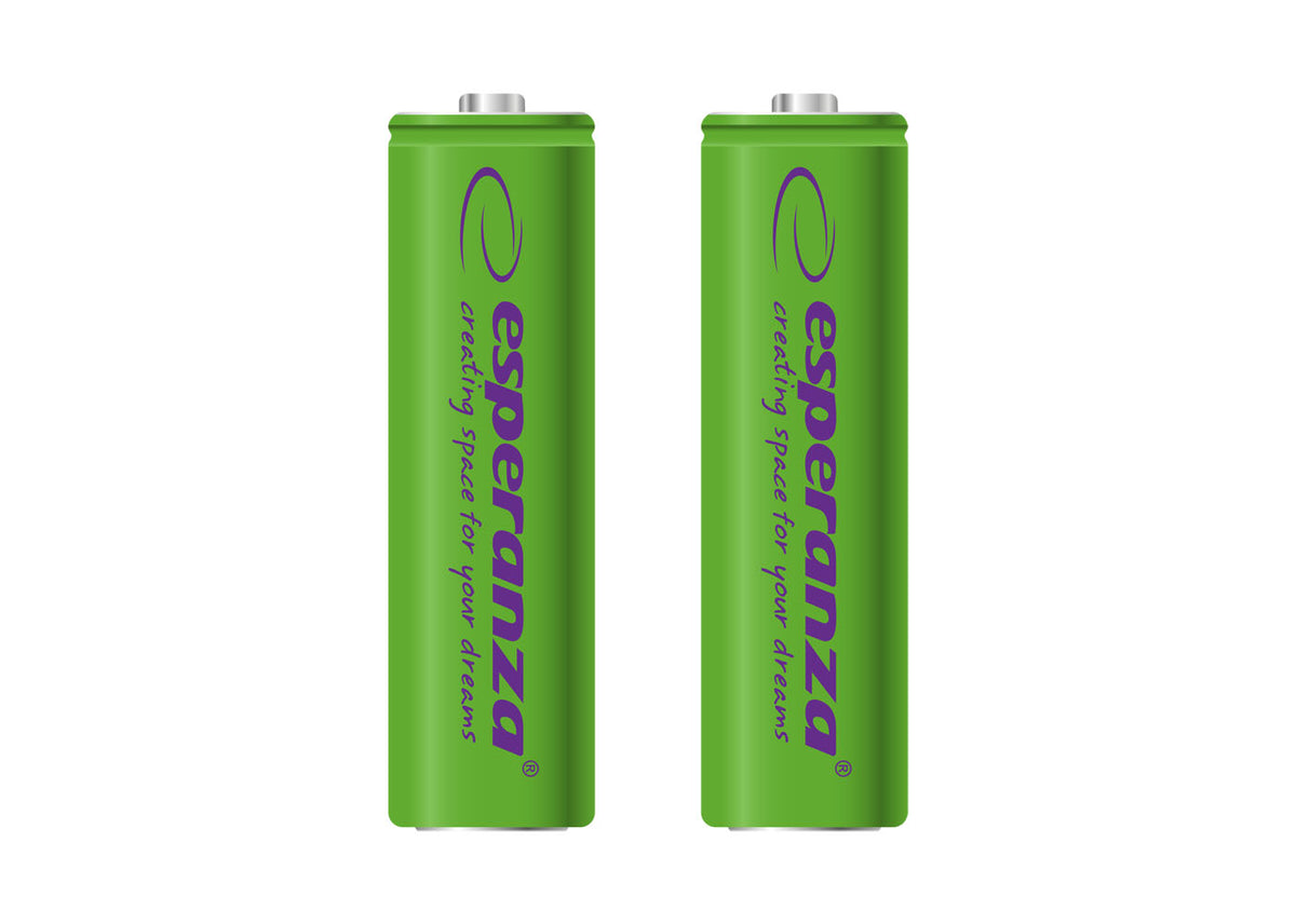 Esperanza EZA103G Esperanza Ni-MH AA Rechargeable Batteries, 2000 mAh, 2-Pack, Green