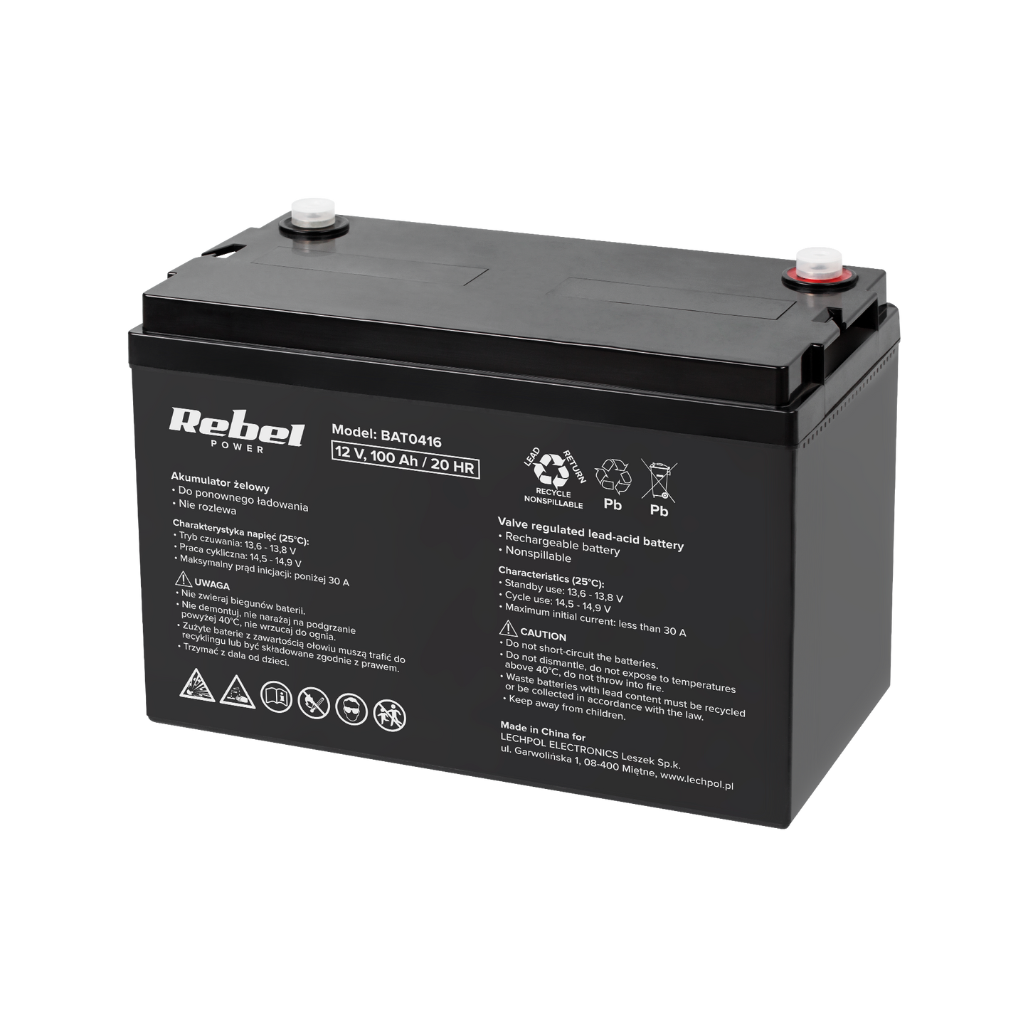 Rebel Gel batteries – Rebel 12V 100Ah VRLA AGM Gel Battery