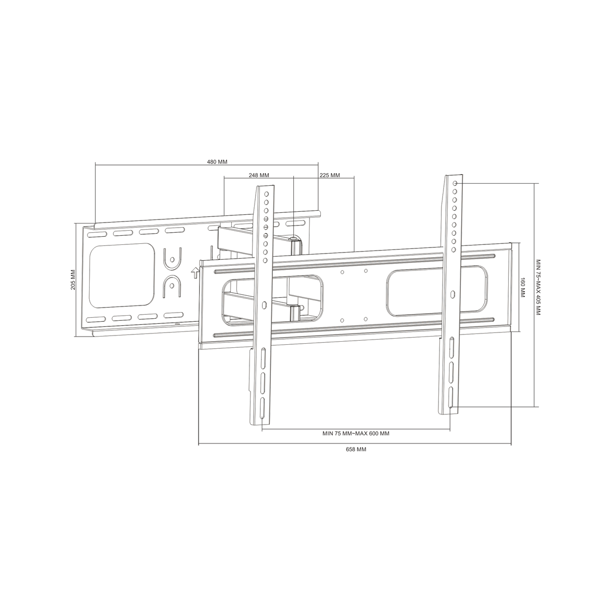 Cabletech High Class Wall Mount for 37–70-inch Black LCD/PDP (Vertical and Horizontal Adjustment) – image 4