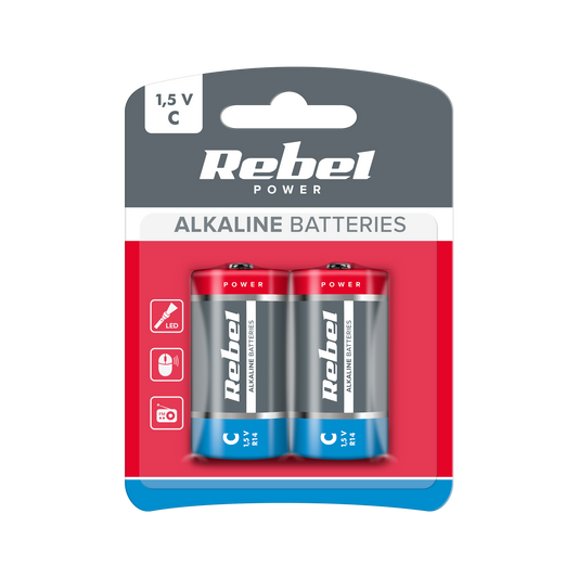 Rebel Alkaline, coin-cell, and – REBEL LR14 Alkaline Batteries, 2 per pack.
