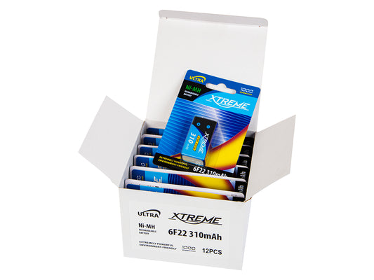 Blow Rechargeable – 82-722# Ni-MH 9V 310mAh Xtreme battery, 12 blister packs