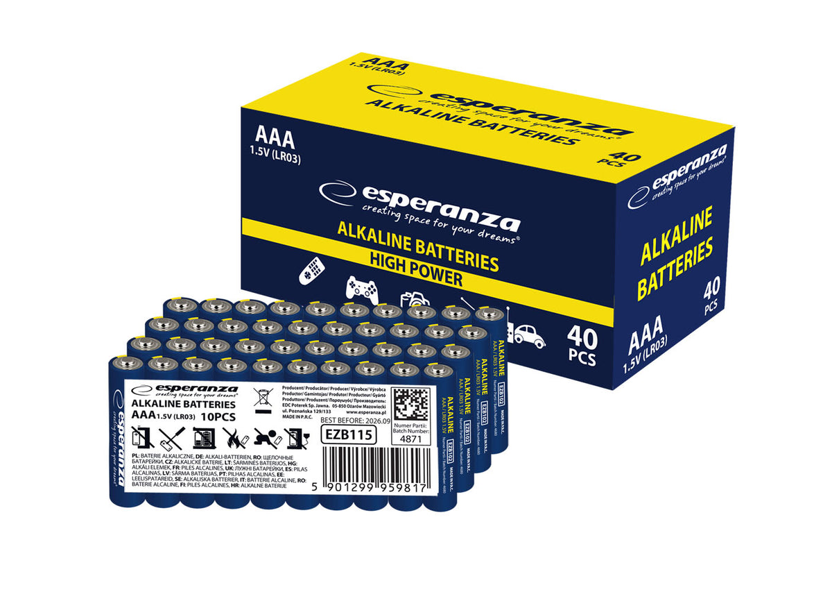 Esperanza Alkaline, coin-cell, and zinc-carbon – EZB115 Esperanza AAA Alkaline Batteries, 10-Pack – image 3