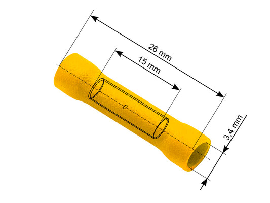Blow Connectors – 43-027# Insulated connector, 3.4/26 mm, yellow, 100 pcs.