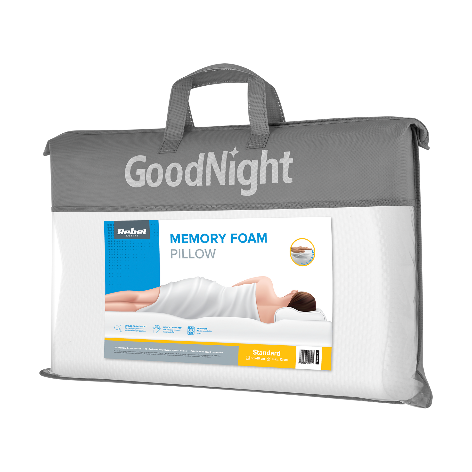 Rebel Orthopedic and memory – REBEL ACTIVE Contoured Orthopedic Memory Foam Pillow – image 6