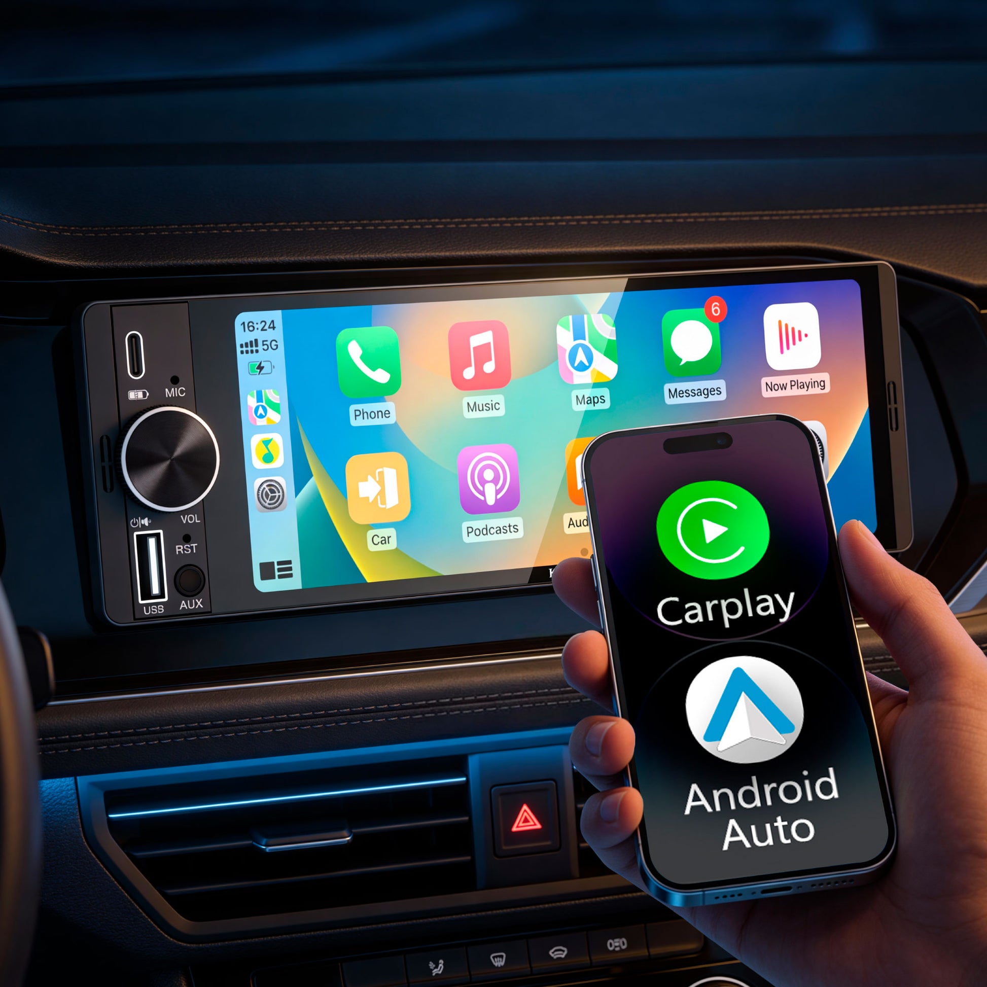 Kruger&Matz Car stereos (CD/MP3/Video/DVD) – Kruger&amp;Matz Car Stereo; KM2016 CarPlay/Android Auto – image 4
