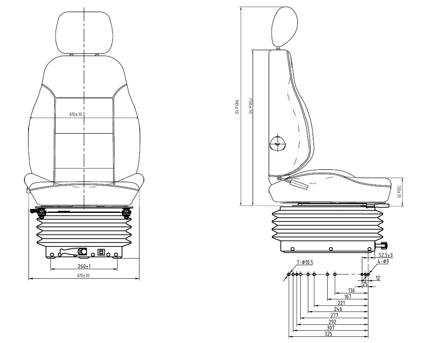 CS85/C4 Mechanical suspension seat