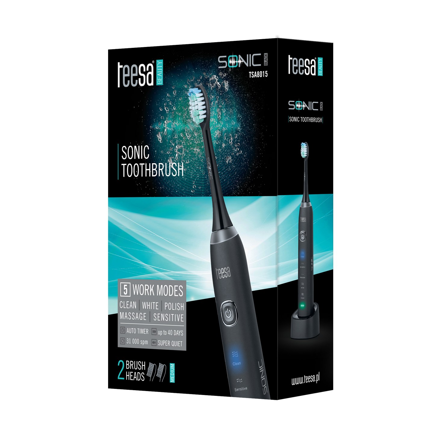 Teesa Toothbrushes – Teesa Sonic Black Sonic Toothbrush – image 5
