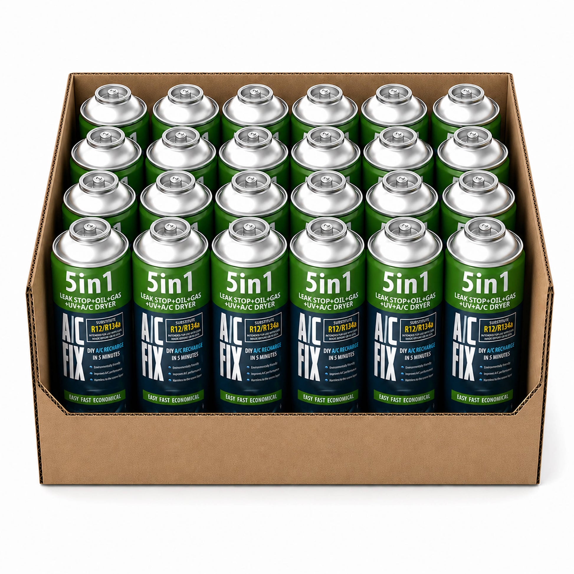 Blow 52-335# 5-in-1 Air Conditioning Refrigerant R12, R134a, 235 g, AC Fix, 24-pack