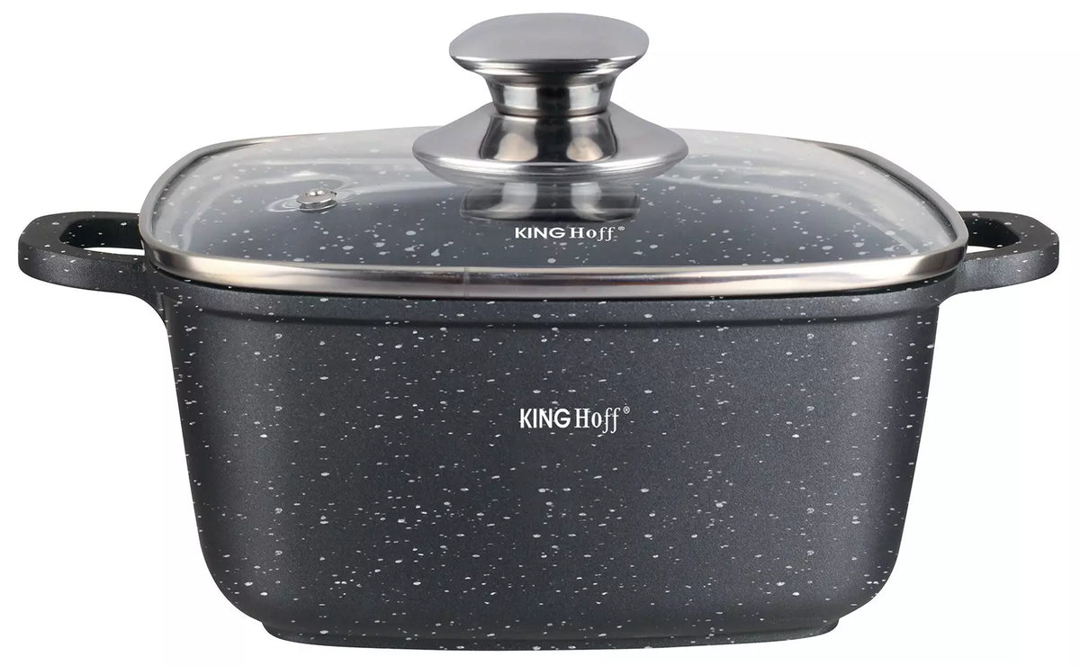 KINGHoff Pots and cookware sets – Kinghoff 4.4-liter Black Marble-Coated Pot