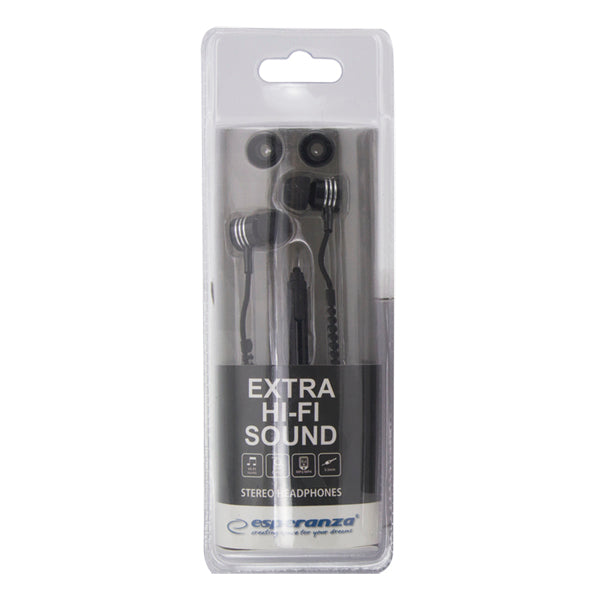 Esperanza Earbuds – EH161K Zipper In-Ear Headphones, Black, Esperanza – image 2