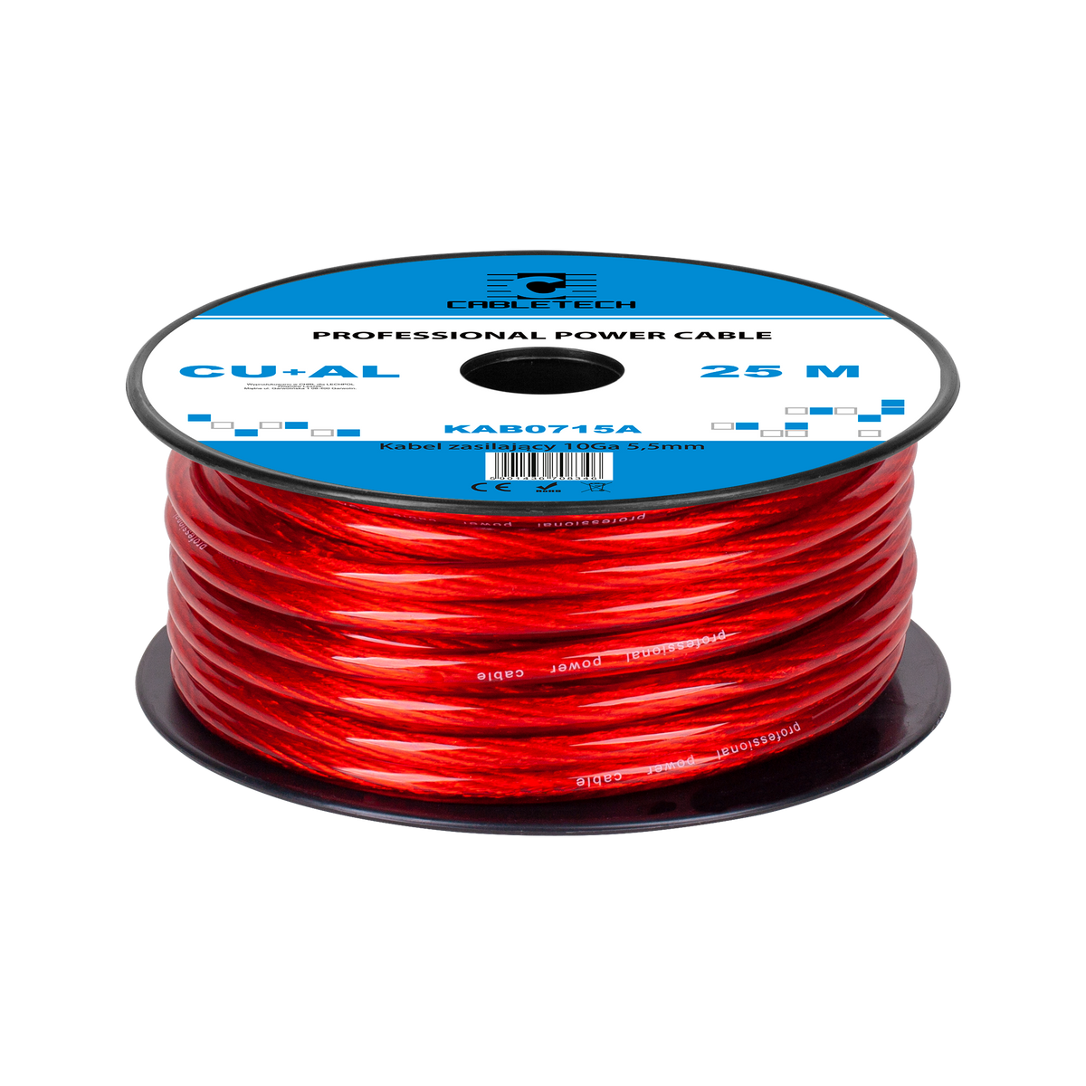 Peiying 10 Ga OD 5.5 mm CU+AL Automotive Cable, 25 m