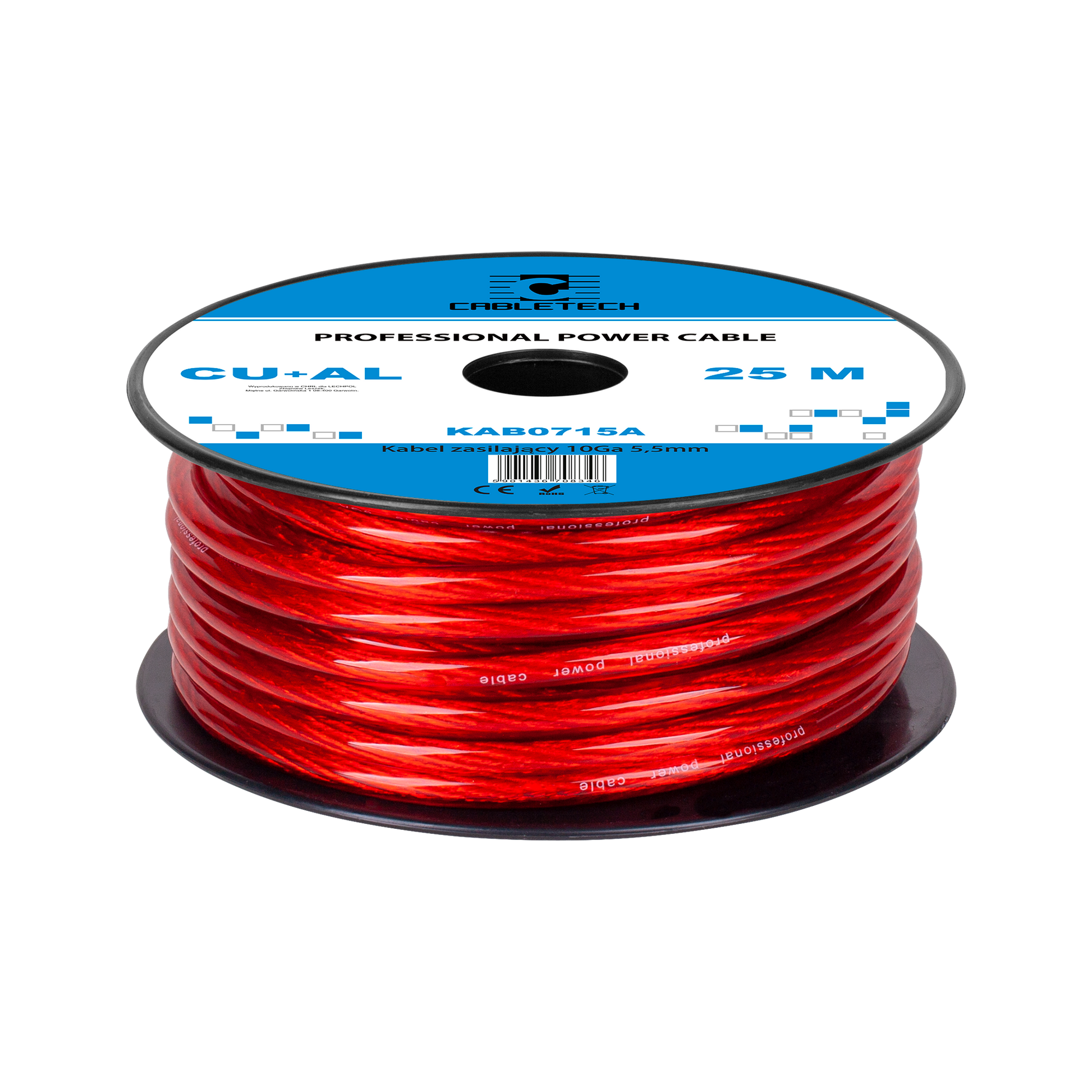 Peiying 10 Ga OD 5.5 mm CU+AL Automotive Cable, 25 m