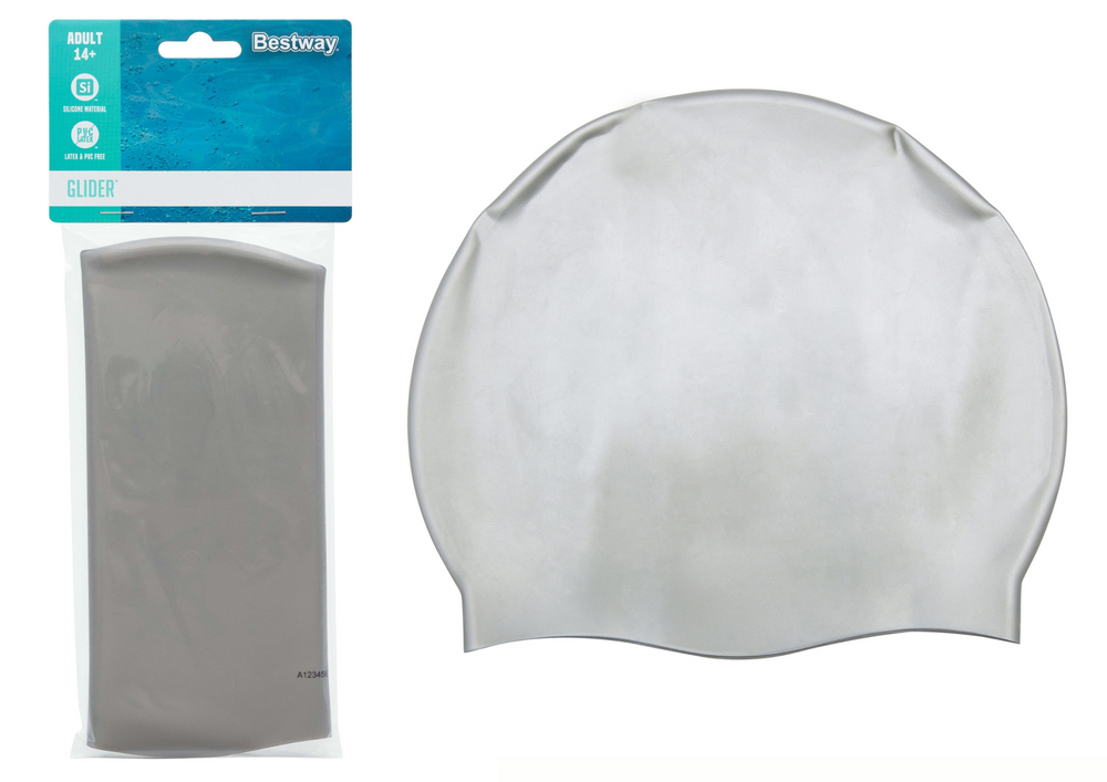 BESTWAY Swim caps, masks, fins – Bestway 26006 Silver Silicone Swim Cap