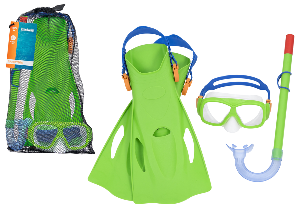 BESTWAY Swim caps – Bestway 25019 Green Diving Set: Mask, Snorkel, Fins
