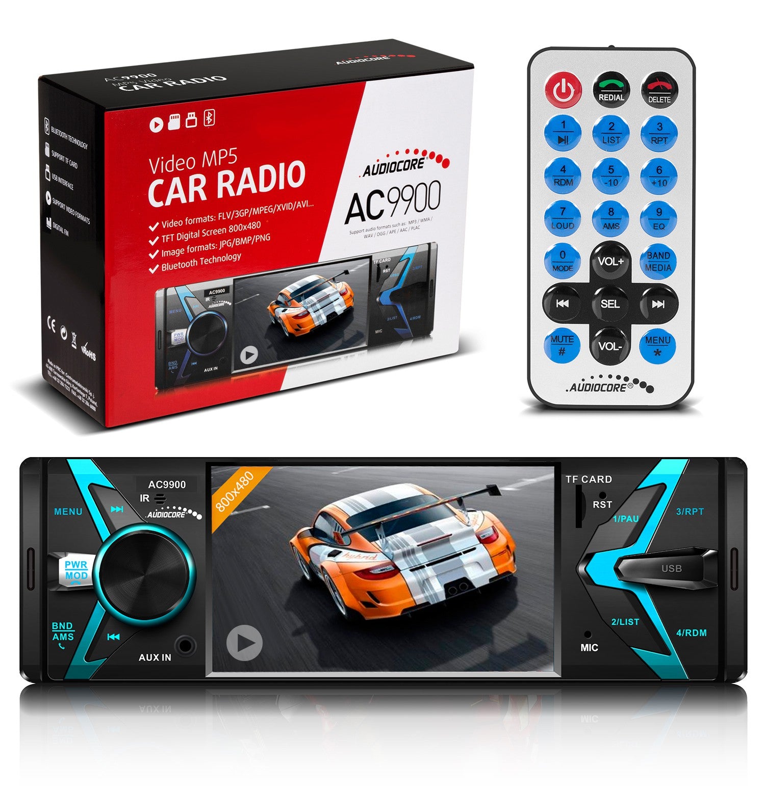 Audiocore Audiocore AC9900 MP5 AVI DivX Bluetooth Car Stereo with Hands-Free and Remote Control – image 3