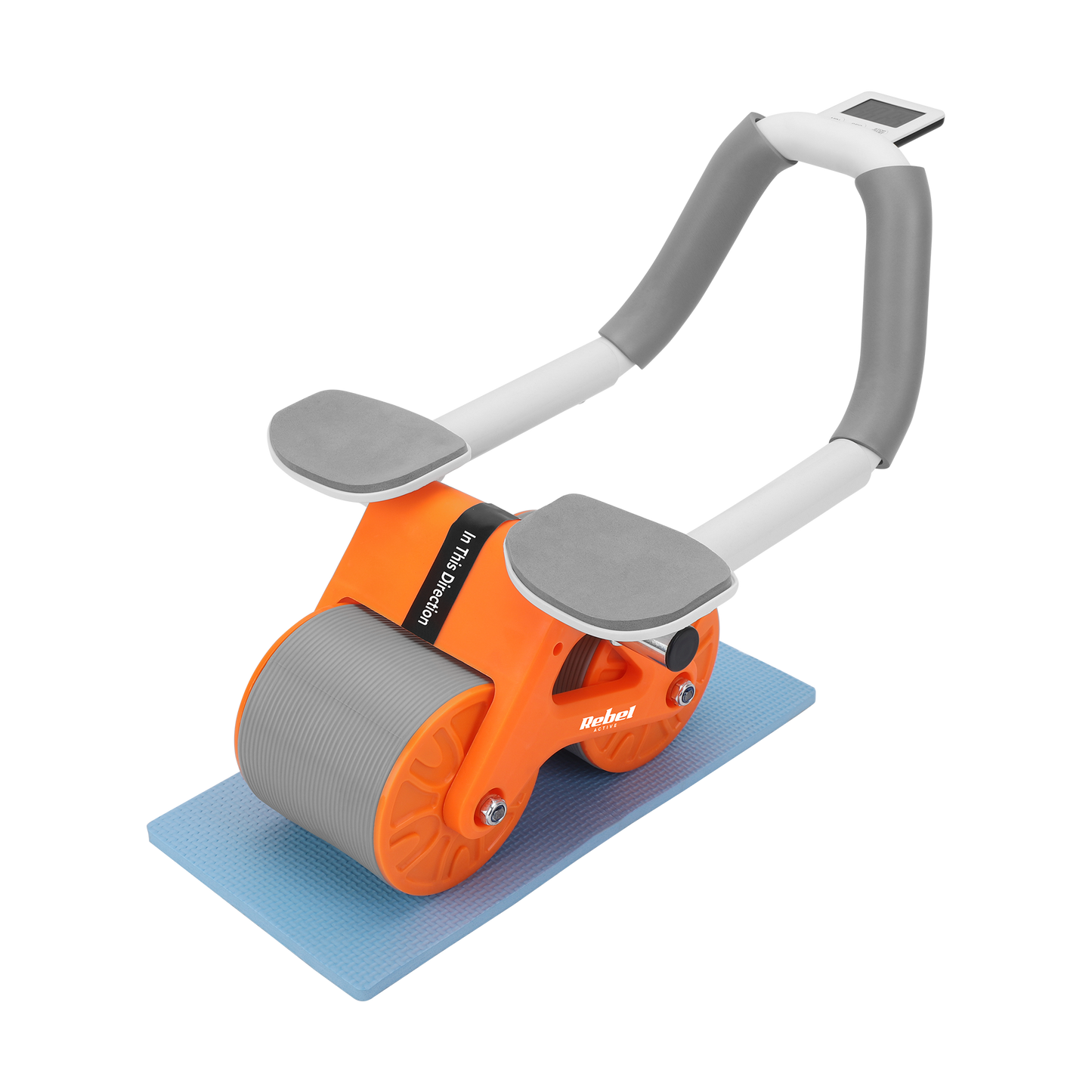 Rebel Abdominal exercise device with timer, AB Roller Wheel AB-3, gray and orange, REBEL ACTIVE – image 3