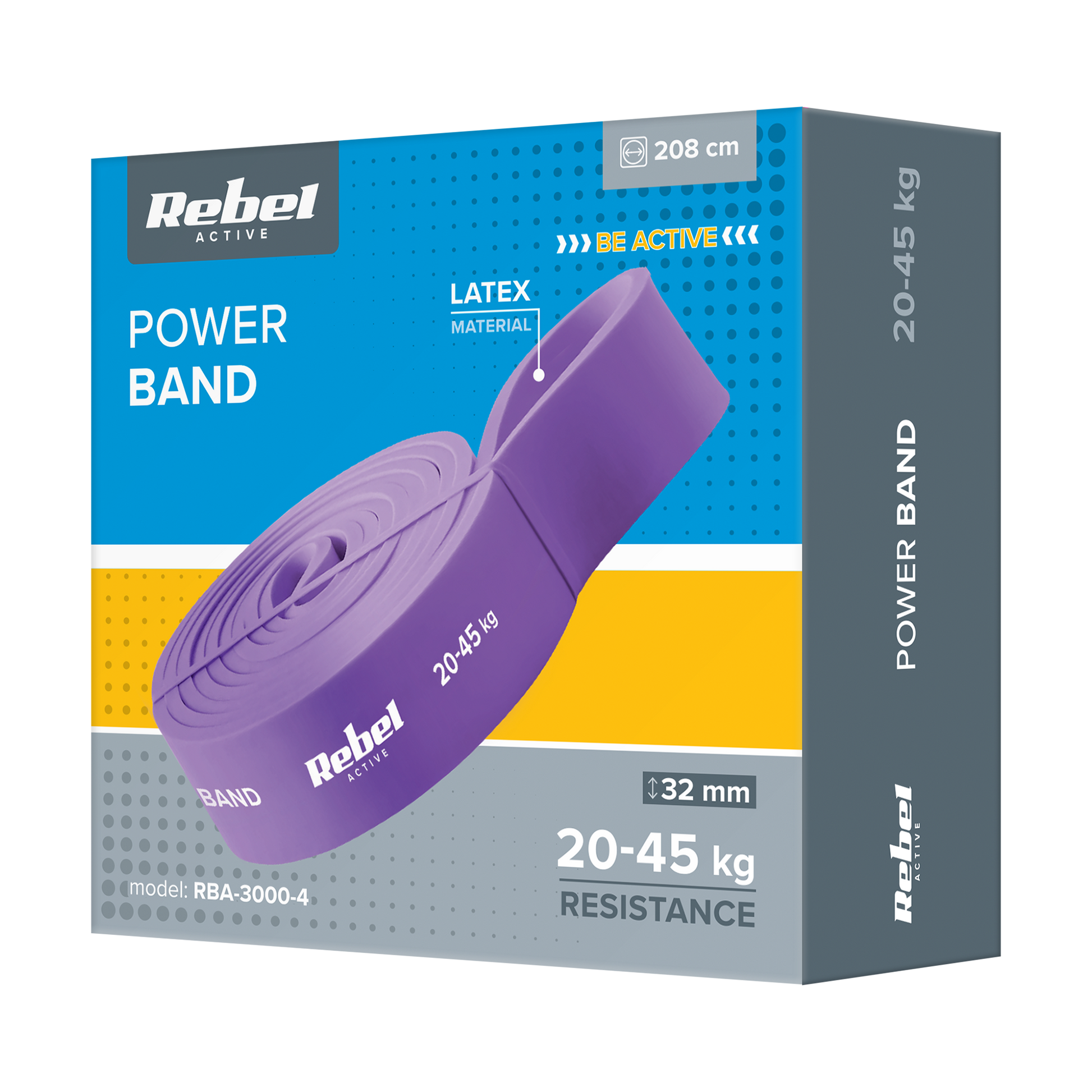 Rebel Latex Exercise Band - Power Band PL-4, Purple, 20-45 kg REBEL ACTIVE – image 3