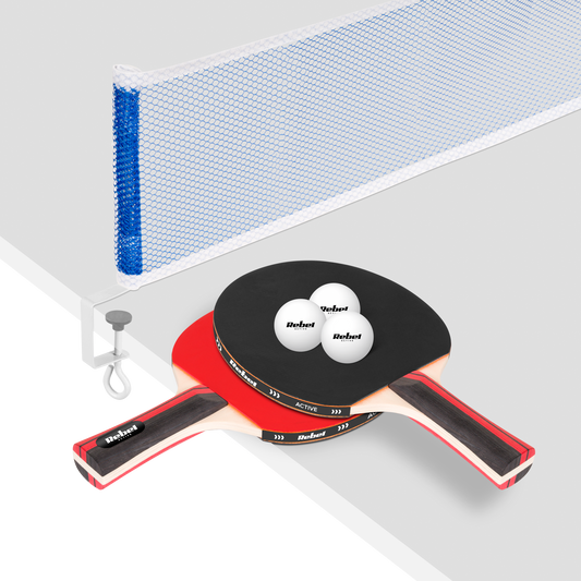 Rebel A set of table tennis rackets with a REBEL ACTIVE net
