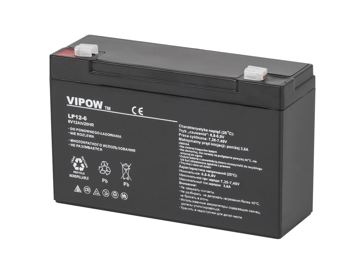 Vipow Gel batteries – VIPOW 6V 12Ah Gel Battery