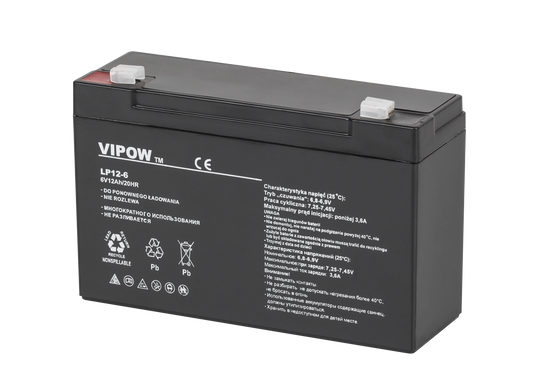 Vipow Gel batteries – VIPOW 6V 12Ah Gel Battery