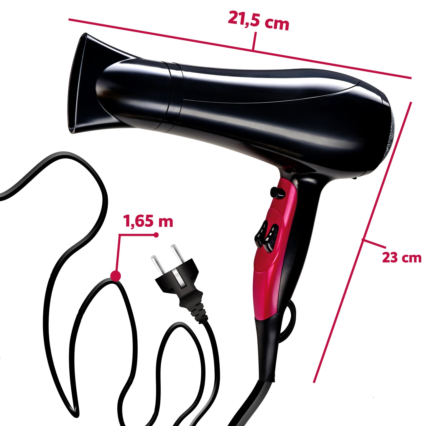 RTO 4-in-1 Hair Dryer, 2000 W, High Power, 3 Speeds, Diffuser, Concentrator, Air Blast – image 4
