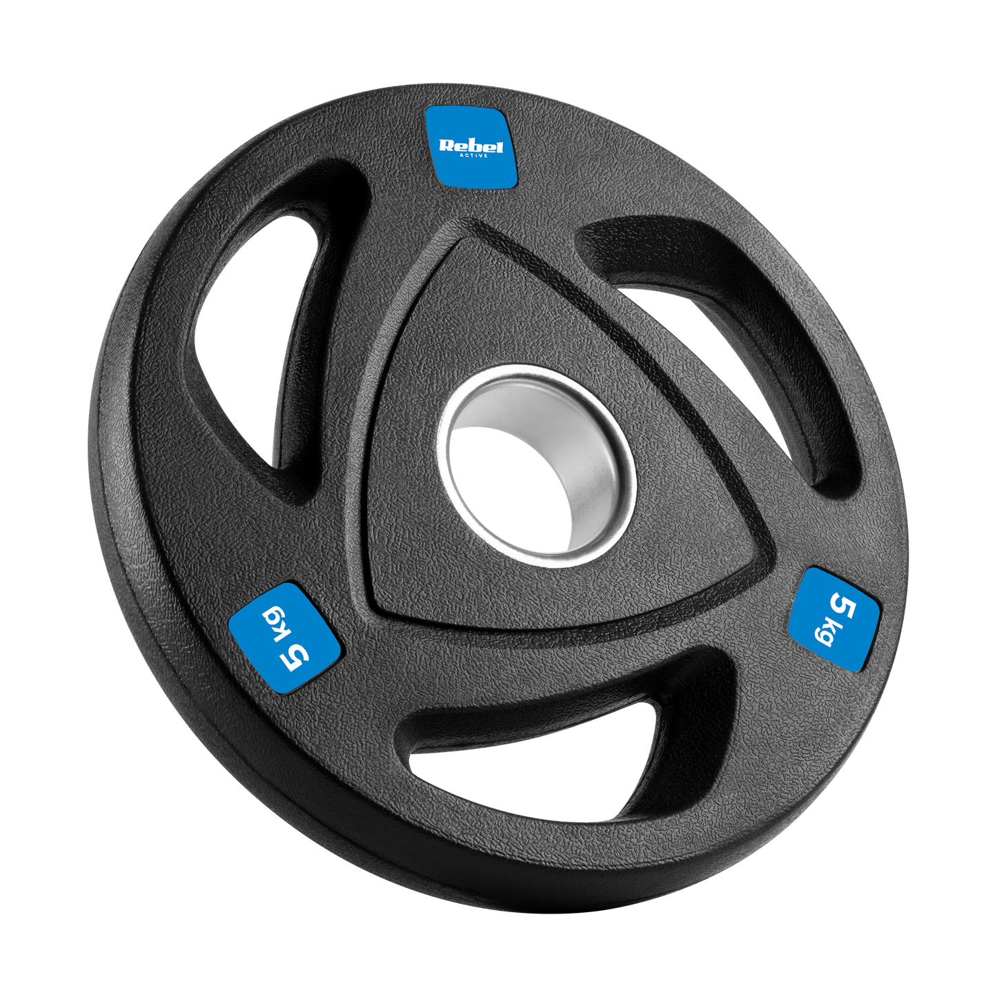 Rebel Rubber-coated cast iron Olympic weights, set of 4x5 kg, 51 mm hole, REBEL ACTIVE – image 2