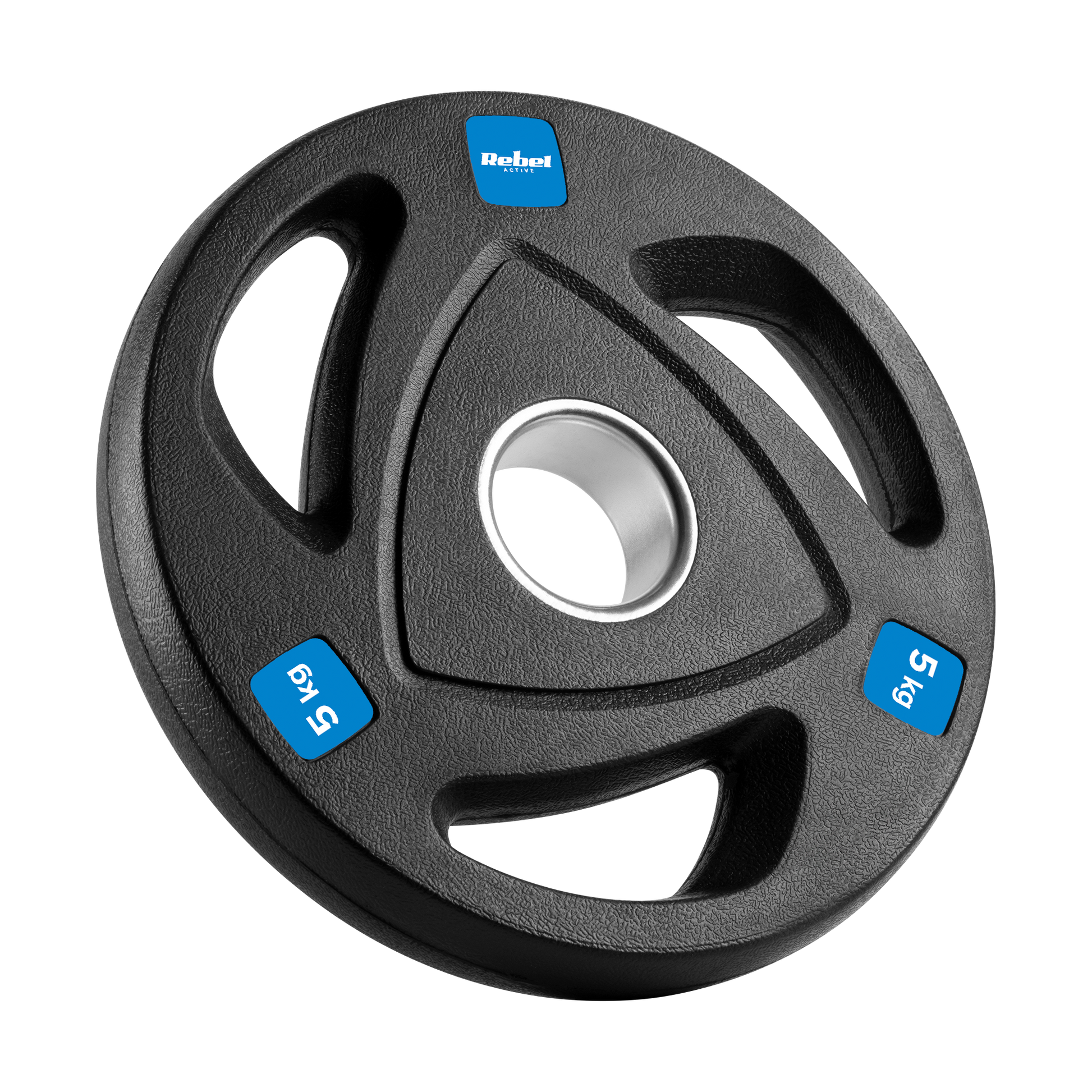 Rebel Rubber-coated cast iron Olympic weights, set of 4x5 kg, 51 mm hole, REBEL ACTIVE – image 2