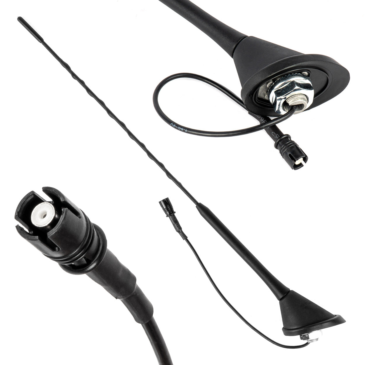AMiO Universal Car Antenna: Whip Mast with Amplifier, Raku-2, Ant11, AMIO-04155