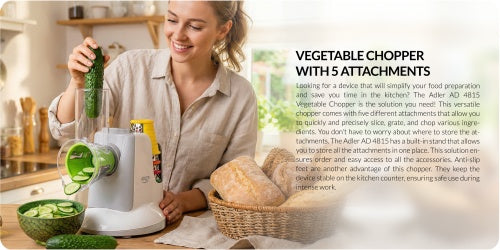 ADLER Graters, choppers – AD 4815 LG Vegetable Slicer with 5 Attachments – image 34