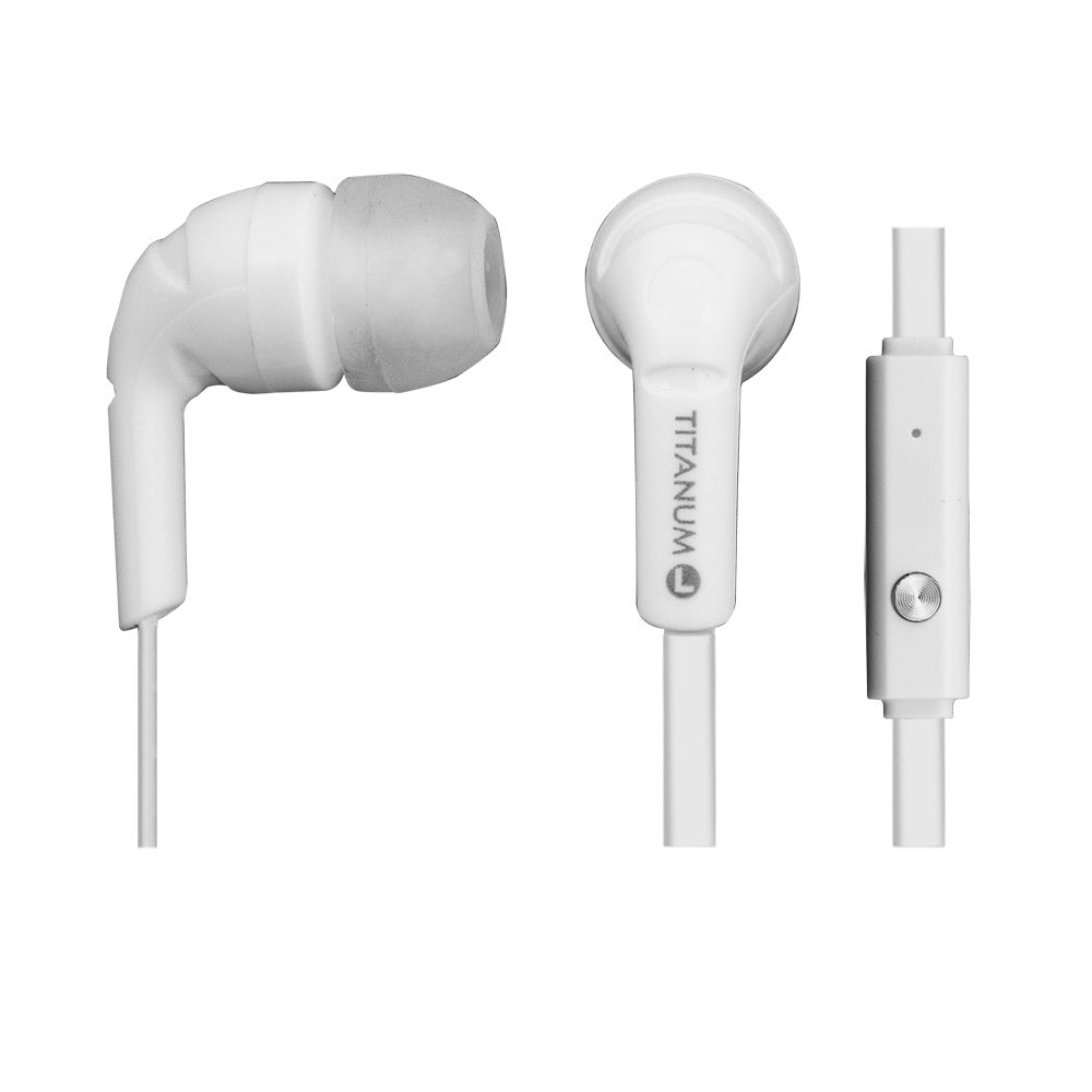 Titanum Earbuds – TH109W White Titanum In-Ear Headphones with Microphone